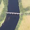 Oblique aerial view of Kinclaven Bridge, taken from the SE.