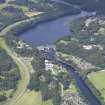 Oblique aerial view of Pitlochry Dam, taken from the SE.