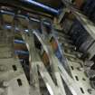 Interior. Locking Room. Locking frame, detail of Stevens end frame.