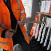 Interior. Signal Box. Override crank handle for signals.