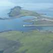 General oblique aerial view of Sumburgh, looking SSE.