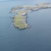 General oblique aerial view of Mio Ness, Out Skerries, looking NE.