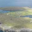 General oblique aerial view of Out Skerries, looking NNW.