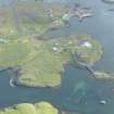 General oblique aerial view of Bruray, Out Skerries, looking SE.