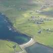Oblique aerial view of Brough, Whalsay, looking SE.