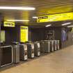 Interior. View looking along turnstiles within the concourse of St Enoch subway station