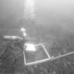 Keith Muckelroy drawing the large anchor, almost certainly belonging to El Gran Grifón, found some 60m to seaward of the main site in a depth of  23m (1977).