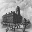 Perspective showing the North British Station Hotel looking West.
Taken from Souvenir of the opening of the North British Hotel Edinburgh by John Geddie. p.52