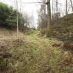 Great ditch between inner and outer bailey, general view from west