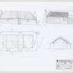 Plan, elevation and section