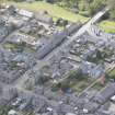 Oblique aerial view of Strichen Town Hall, looking to the SW.