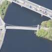 General oblique aerial view of Wellington Suspension Bridge with Queen Elizabeth Bridge adjacent, looking to the N.