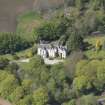 Oblique aerial view of Corsindae House with adjacent walled garden, looking to the NNW.