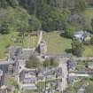 Oblique aerial view of St Mary's Parish Church, looking to the ENE.