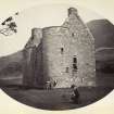 View of Kilmartin Castle ruined tower house with male figure and cow in foreground, Kilmartin, Argyll and Bute.
Titled: '170. Kilmartin Castle, Argyll.'
PHOTOGRAPH ALBUM NO 186: J B MACKENZIE ALBUMS vol.1