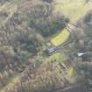 Oblique aerial view of Cleish Castle and gardens, looking S.