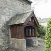 North west entrance to church, view from north east