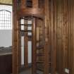 Interior. Church, rood loft, view of spiral staircase