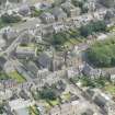 Oblique aerial view of Wick Baptist Church, Breadalbane Cinema and Sinclair Street Assembly Rooms, looking NE.