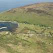 General oblique aerial view of Lochranza centred on Lochranza Golf Course, looking to the NNE.