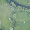 Oblique aerial view of Buittle Castle, looking to the NNE.