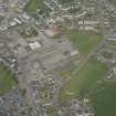 Oblique aerial view of Castle Douglas Cattle Market, looking to the NE.