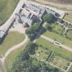 Oblique aerial view of Bighouse country house and walled garden, looking to the NW.