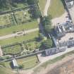 Oblique aerial view of Bighouse country house and walled garden, looking to the S.