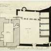Plan of ground floor including courtyard and keep of Duart Castle, Mull.
