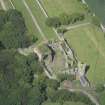 Oblique aerial view of Pitsligo Castle, looking WNW.