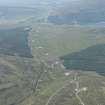 General oblique aerial view of Glen Errochty showing the route of the Creiff to Dalnacardoch Military Road and the construction of the Beauly to Denny power line, looking SSW.