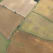 Oblique aerial view of the cropmarks of the settlement and fort, looking E.