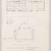Plan and section of cruck-framed building at Priorslynn, Dumfriesshire.