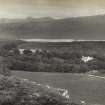 Distant view of hunting lodge.
Titled: 'Eriboll Lodge showing Foine Bhein, Ben Spionaidh, and Loch Eriboll.'
PHOTOGRAPH ALBUM No.16: EWING GILMORE ALBUM.