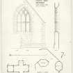 Diagram sketch plan of church; half interior and half exterior elevations and section of Culross Abbey. 
