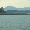 Duart Castle from the sea, looking west. Duart Point, off which the wreck lies, is on the right. (Colin Martin)