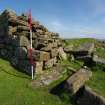 Headland fort, entrance. Scale 2 metres. (Colin Martin)