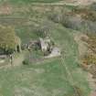 Oblique aerial view of Brunston Castle, looking NNE.
