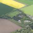 Oblique aerial view of East Fortune Airfield recreation area and Gilmerton House, looking SW.