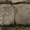View of recumbent slab with incised cross