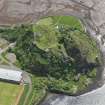 Oblique aerial view of Dumbarton Castle, looking S.