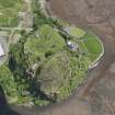 Oblique aerial view of Dumbarton Castle, looking E.