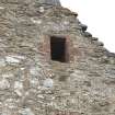 Invermark Castle. Detail of window opening at attic floor of west face