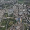 General oblique aerial view of Edinburgh Old Town, Edinburgh Castle and Waverley Station, looking ENE.