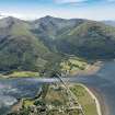 General oblique aerial view of Ballachulish centred on the Ballachulish Bridge, looking SW.