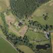 Oblique aerial view of Deer Abbey and walled garden, looking NW.
