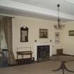 Ground floor, entrance hall and dining room, view from east