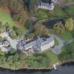 Oblique aerial view of Bardowie Castle, looking N.