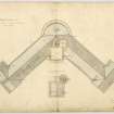 Plan of roof showing upper floor of Govenor's House, Inverness Prison.