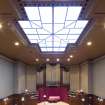 Cowdray Hall, auditorium, view of roof light from balcony to south